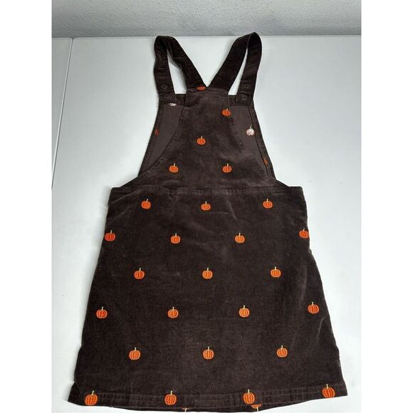 Gymboree Girls Perfect Pumpkin Corduroy Jumper Brown Bear Sz 8 Embroidered - Picture 8 of 9